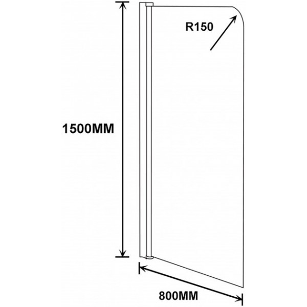 Шторка для ванни Lidz Brama SS80x150L.CRM.L Linie