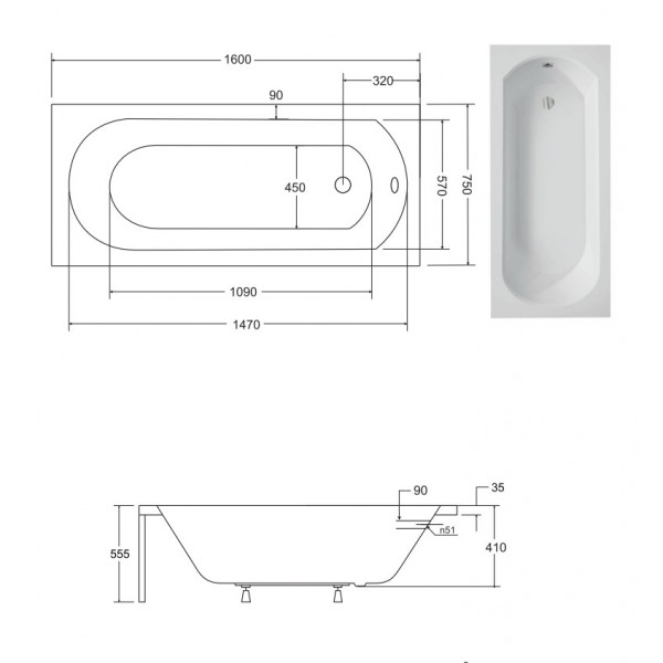Ванна BESCO INTRICA 160х75 (соло)