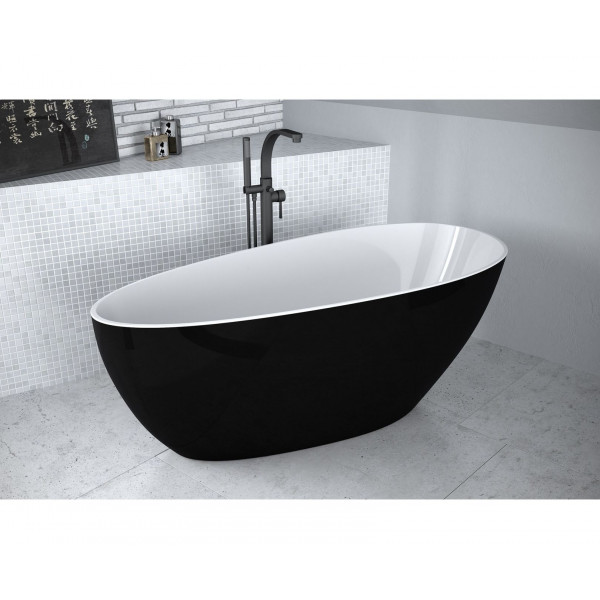 Ванна BESCO GOYA 160х70 (ретро) із сифоном Click-Clak Чорна з білим