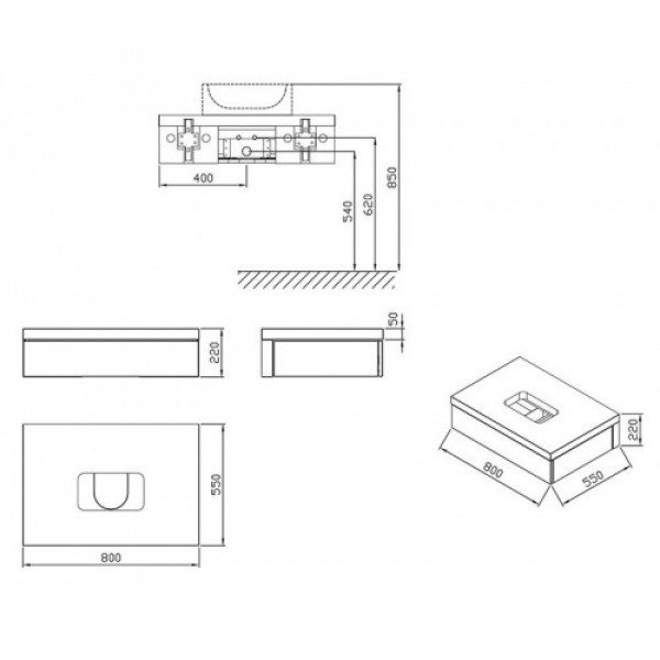 RAVAK SD 800 Formy Білий (X000001029)