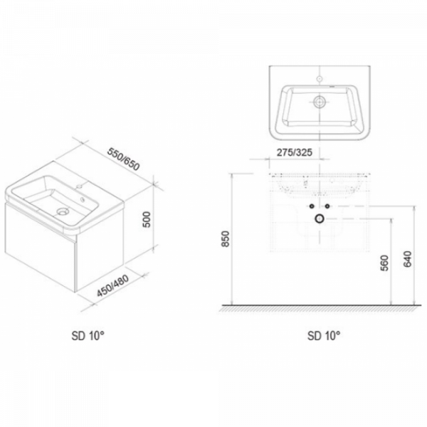 RAVAK SD 10° 550 Темний горіх (X000000735)