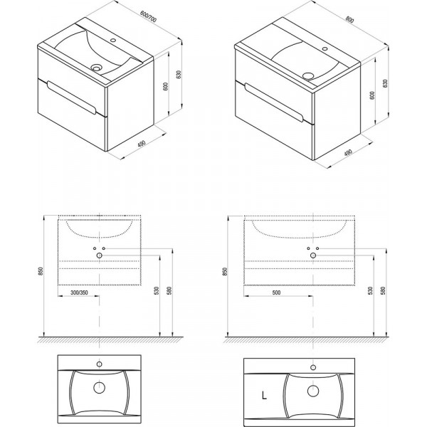 RAVAK SD 600 Classic II Латте/Білий (X000000904)