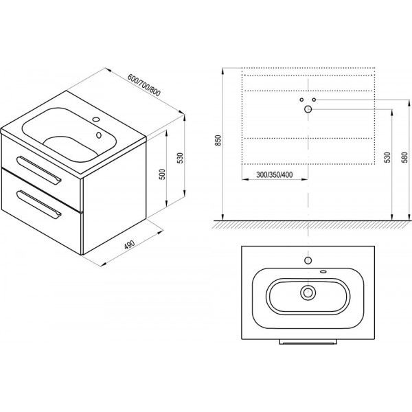 RAVAK SD 800 Chrome II Капучіно/Білий (X000000923)