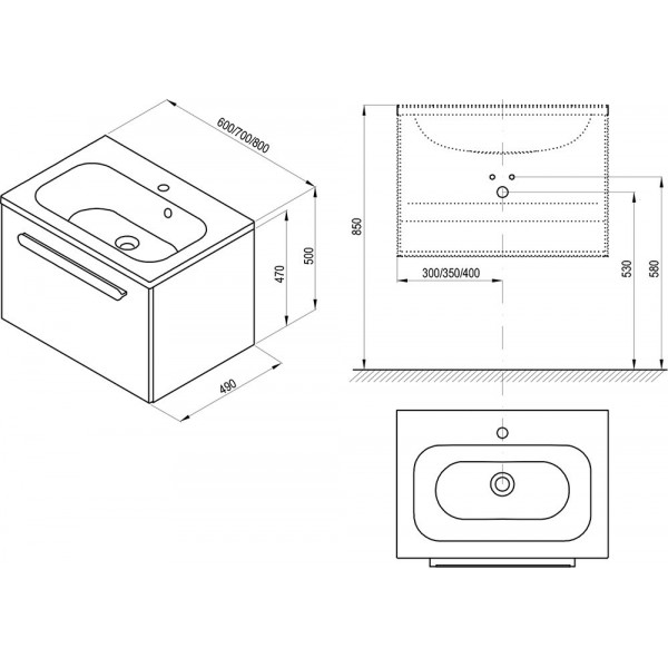 RAVAK SD 800 Chrome Капучіно/Білий (X000000963)