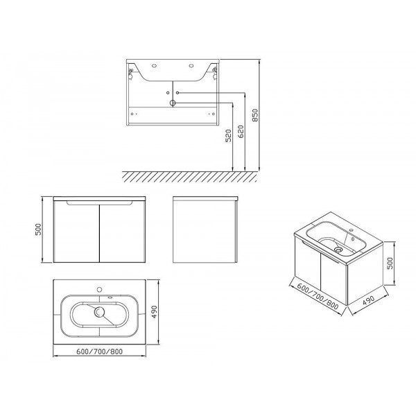 RAVAK SDD 700 Classic Латте/Білий (X000001091)