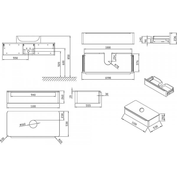 RAVAK SD Freedom 1100 Дуб (X000001083)