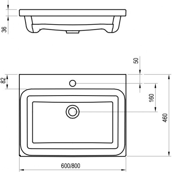 Раковина для ванної RAVAK Comfort 600 Білий (XJX01260001)