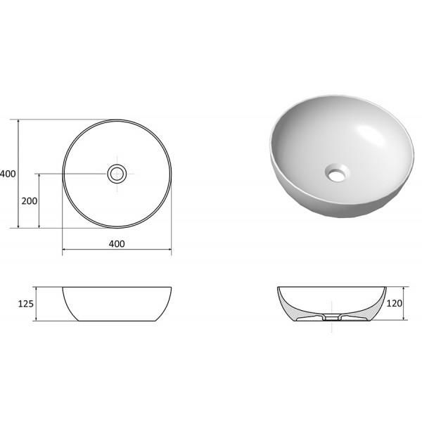 Раковина для ванної RAVAK Uni 400 B Slim (XJX01140003)