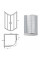 Душова кабіна BESCO MODERN 90x90x185 напівкругла універсальна grigio/хром