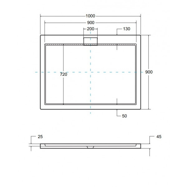Душевий піддон BESCO AXIM 100х90x4.5 stone effect черный + сифон