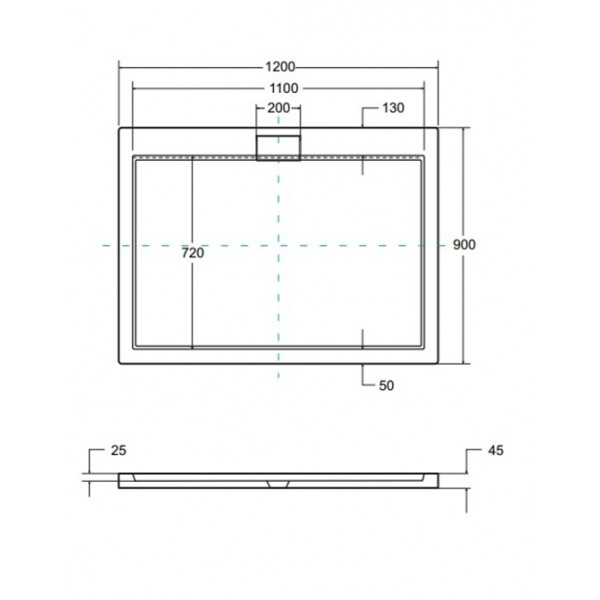 Душевий піддон BESCO AXIM 120х90x4.5 stone effect черный + сифон