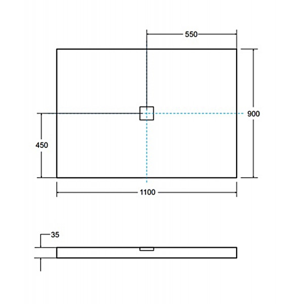 Душевий піддон BESCO NOX Ultraslim 110x90x3.5 черный