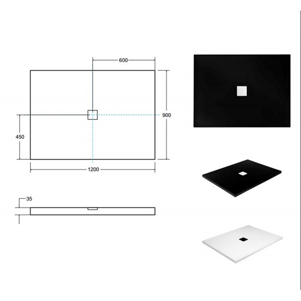 Душевий піддон BESCO NOX Ultraslim 120x90x3.5
