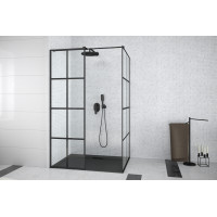 Душевая кабина BESCO walk in EXCEA 120x90x190 прозрачная/черный