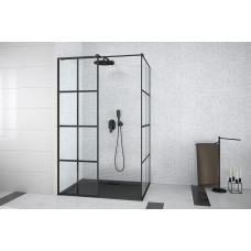 Душова кабіна BESCO walk in EXCEA 120x90x190 прозора/чорний