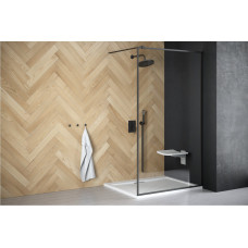 Душова перегородка BESCO walk in TOCA 90x190 прозора/чорний