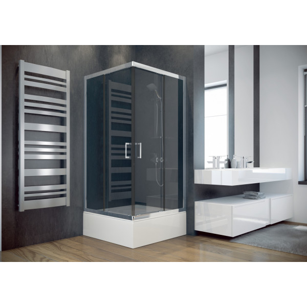 Душова кабіна BESCO MODERN 80x80x165 квадратна прозора/хром