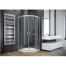 Душова кабіна BESCO MODERN 80x80x185 напівкругла mrozone/хром