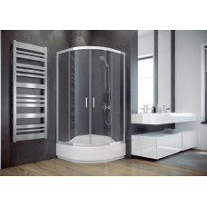 Душова кабіна BESCO MODERN 90x90x165 напівкругла mrozone/хром