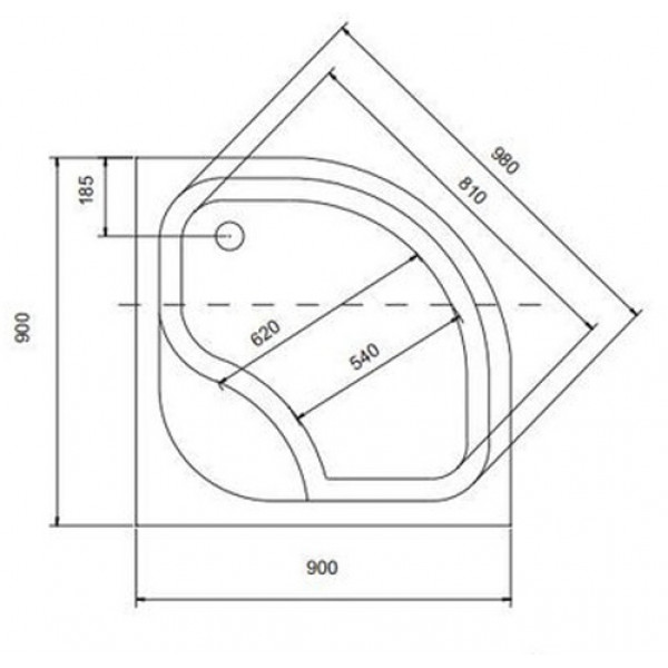 Душевий піддон BESCO DIPER 90Х90Х24/35 із сидінням + ніжки