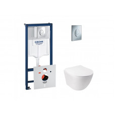 Інсталяція Grohe Rapid SL 38721001 + унітаз з сидінням Qtap Jay QT07335176W