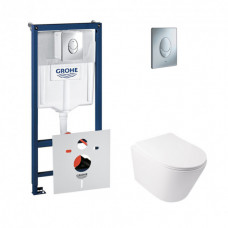 Інсталяція Grohe Rapid SL 38721001 + унітаз з сидінням Qtap Swan QT16335178W