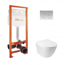 Інсталяція Qtap Nest QTNESTM425M11CRM + унітаз з сидінням Jay QT07335176W