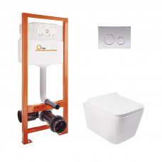 Інсталяція Qtap Nest QTNESTM425M11CRM + унітаз із сидінням Crow QT05335170W
