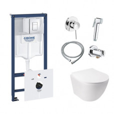 Інсталяція Grohe Rapid SL 38827000 + унітаз Jay QT07335176W + гігієнічний набір Grohe BauClassic 111048