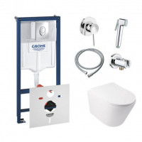 Інсталяція Grohe Rapid SL 38721001 + унітаз Swan QT16335178W + гігієнічний набір Grohe BauClassic 111048