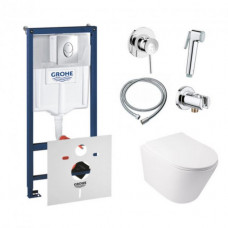 Інсталяція Grohe Rapid SL 38721001 + унітаз Swan QT16335178W + гігієнічний набір Grohe BauClassic 111048