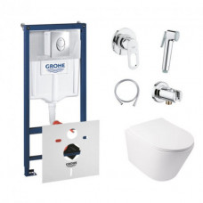 Інсталяція Grohe Rapid SL 38721001 + унітаз Swan QT16335178W + гігієнічний набір Grohe BauLoop 111042