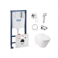 Інсталяція Grohe Rapid SL 38772001 + унітаз Swan QT16335178W + гігієнічний набір Grohe BauLoop 111042