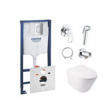 Інсталяція Grohe Rapid SL 38772001 + унітаз Swan QT16335178W + гігієнічний набір Grohe BauLoop 111042