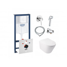 Інсталяція Grohe Rapid SL 38722001 + унітаз Swan QT16335178W + гігієнічний набір Grohe BauClassic 111048
