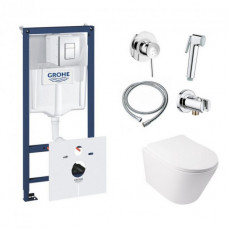 Інсталяція Grohe Rapid SL 38827000 + унітаз Swan QT16335178W + гігієнічний набір Grohe BauClassic 111048