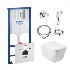 Інсталяція Grohe Rapid SL 38772001 + унітаз Crow QT05335170W + гігієнічний набір Grohe BauClassic 111048