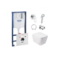 Інсталяція Grohe Rapid SL 38772001 + унітаз Crow QT05335170W + гігієнічний набір Grohe BauLoop 111042