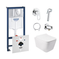 Інсталяція Grohe Rapid SL 38721001 + унітаз Crow QT05335170W + гігієнічний набір Grohe BauLoop 111042