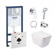 Інсталяція Grohe Rapid SL 38721001 + унітаз Crow QT05335170W + гігієнічний набір Grohe BauLoop 111042