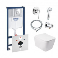 Інсталяція Grohe Rapid SL 38721001 + унітаз Crow QT05335170W + гігієнічний набір Grohe BauClassic 111048