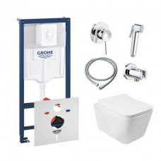 Інсталяція Grohe Rapid SL 38722001 + унітаз Crow QT05335170W + гігієнічний набір Grohe BauClassic 111048