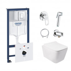 Інсталяція Grohe Rapid SL 38827000 + унітаз Crow QT05335170W + гігієнічний набір Grohe BauLoop 111042