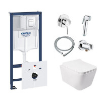 Інсталяція Grohe Rapid SL 38827000 + унітаз Crow QT05335170W + гігієнічний набір Grohe BauClassic 111048