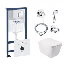 Інсталяція Grohe Rapid SL 38827000 + унітаз Crow QT05335170W + гігієнічний набір Grohe BauClassic 111048