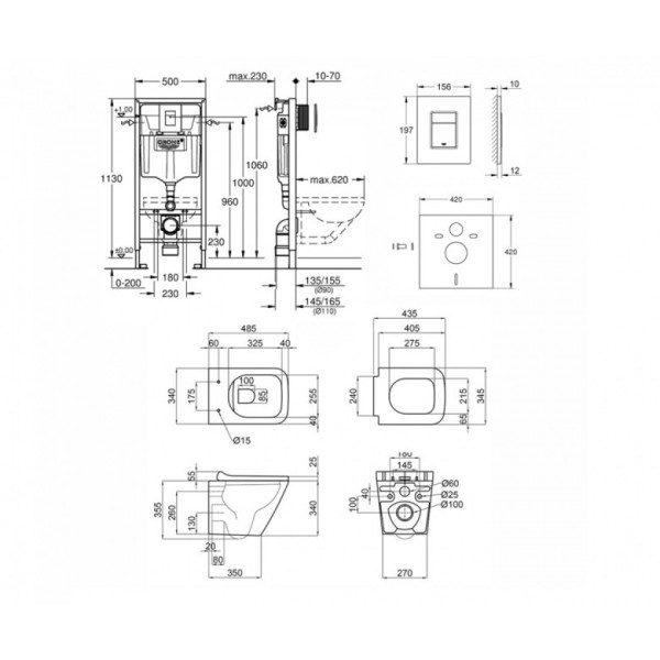 Інсталяція Grohe Rapid SL 38827000 + унітаз Qtap Robin QT1333046ENRW