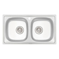 Кухонна мийка Qtap 7843 Micro Decor 0,8 мм (QT7843MICDEC08)