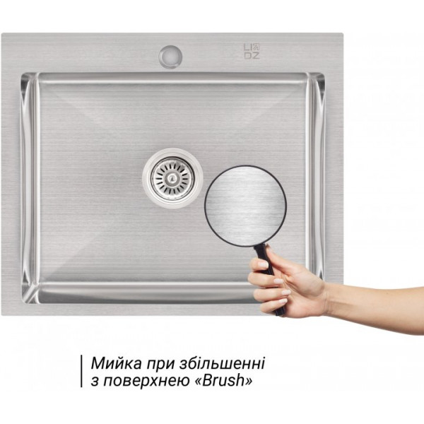 Кухонна мийка Lidz H6050 Brush 3.0/1.0 мм (LIDZH6050BRU3010)