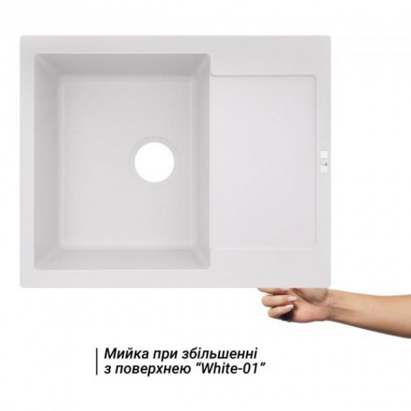 Кухонна мийка Lidz 625x500/200 WHI-01 (LIDZWHI01625500200)