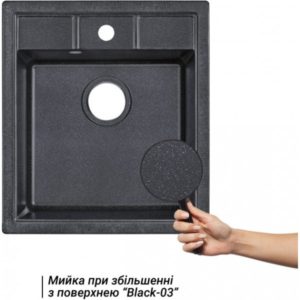 Кухонна мийка Lidz 460х515/200 BLA-03 (LIDZBLA03460515200)